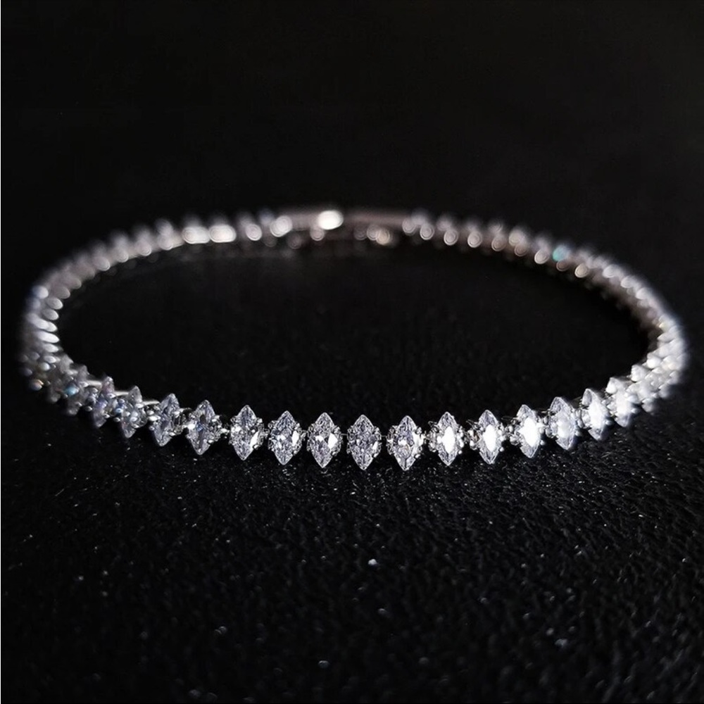 NEW 18cm Marquise  Cut Luxury Diamond Bracelet - Picture 4 of 6